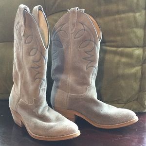 Suede cowgirl boots